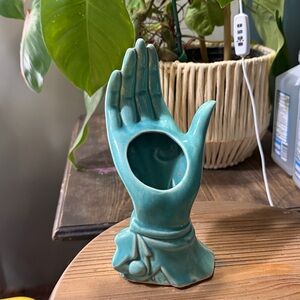 Antique McCoy Turquoise Ceramic vase/planter